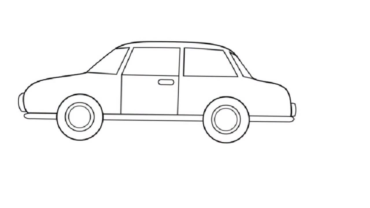 1280x720 Drawing Car Sketch - Car Drawing