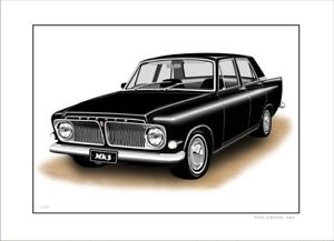 300x217 Ford Zephyr Mkiii Limited Edition Car Drawing Print - Car Drawing
