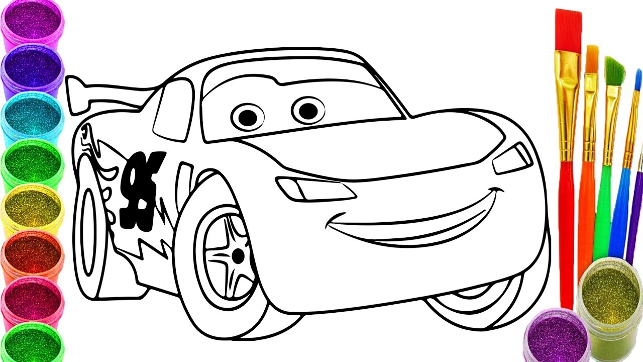 1280x720 Cars Coloring Pages Car Book Lightning Mcqueen Youtube - Car Drawing Book