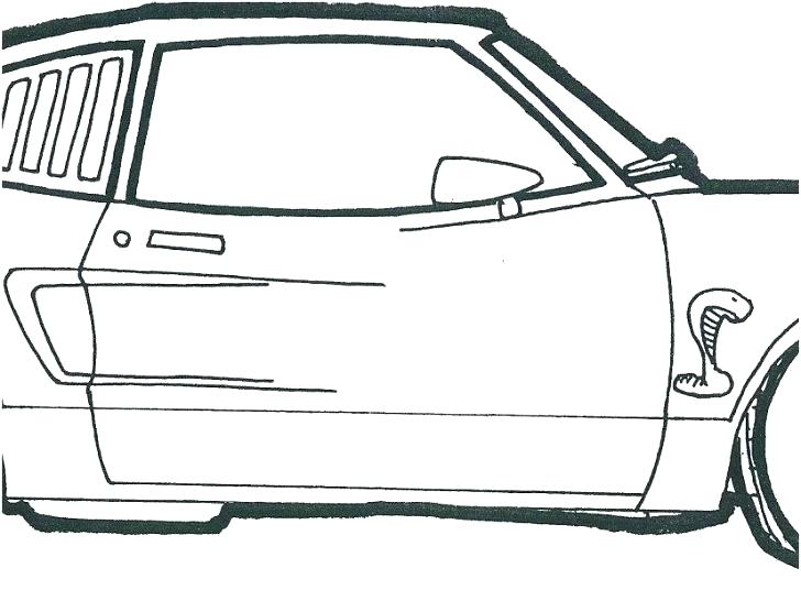 728x536 Car Drawing For Coloring - Car Drawing Color