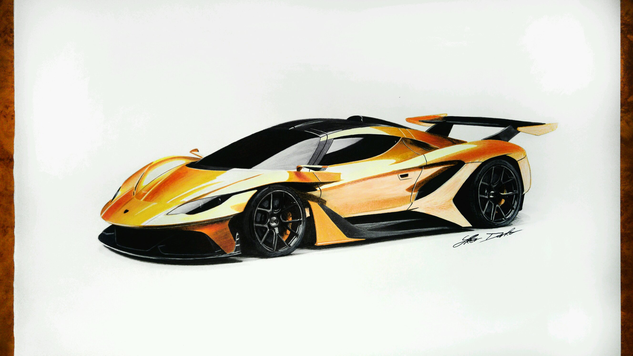 2656x1494 apollo arrow drawing, hours of work, made using copic - Car Drawing Color