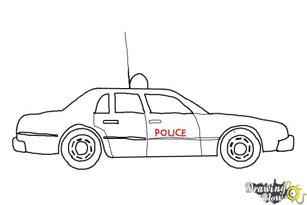 600x400 How To Draw A Police Car - Car Drawing Easy