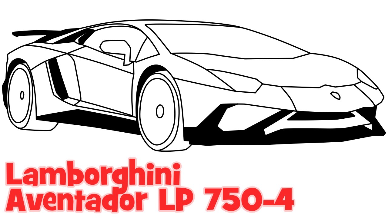 1280x720 how to draw a car lamborghini aventador step - Car Drawing Easy