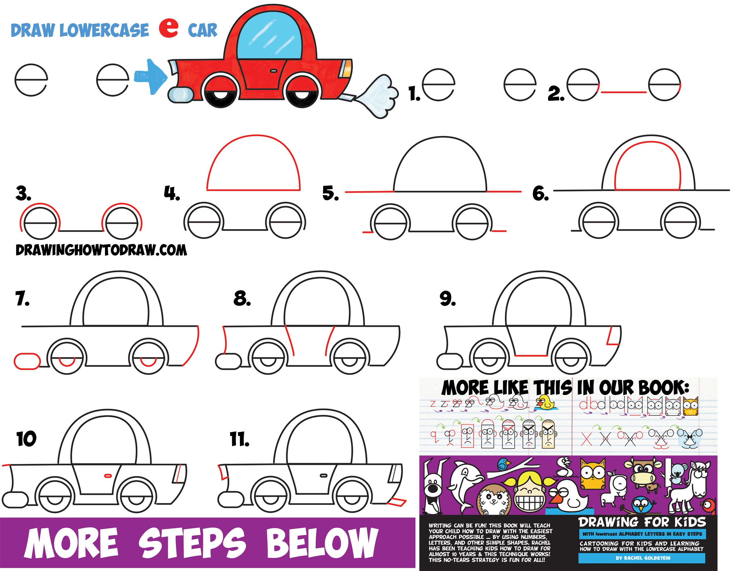 2500x1953 how to draw a cartoon car from lowercase letter e shapes - Car Drawing Easy Step By Step