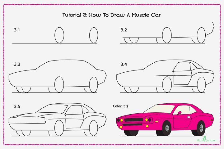 720x480 How To Draw A Car Step - Car Drawing For Kids Step By Step