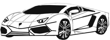 430x158 How To Draw Sports Car - Car Drawing Images