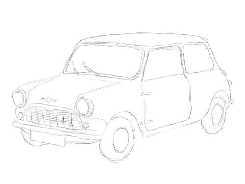 500x375 Car Drawings - Car Drawing Images