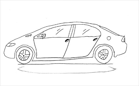 585x364 Easy Drawing - Car Drawing Pictures