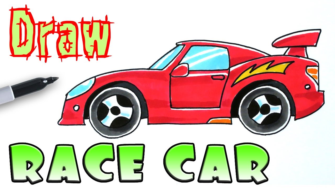1280x720 How To Draw A Race Car - Car Drawing Pictures