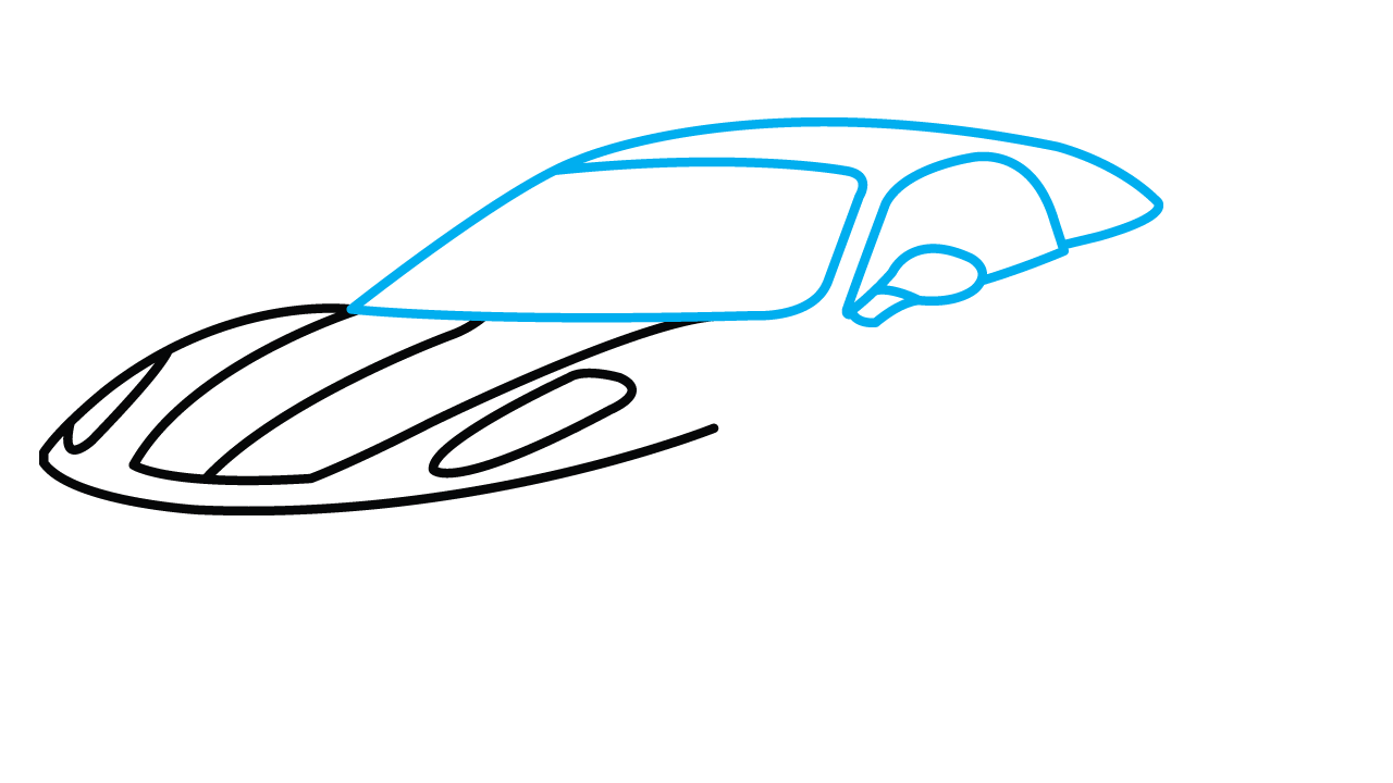 1280x720 How To Draw Ferrari A Sports Car, Easy Step - Car Drawing Step By Step