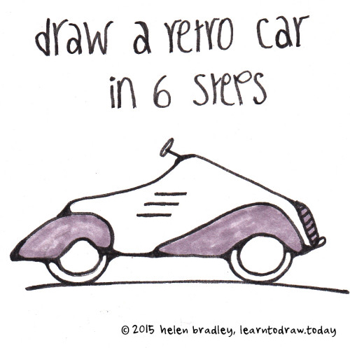 500x497 Learn To Draw A Retro Car In Steps Learn To Draw - Car Drawing Step By Step