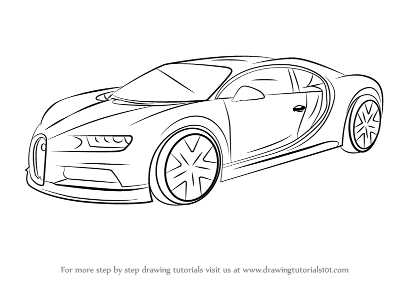 800x565 Learn How To Draw Bugatti Chiron - Car Drawing Template