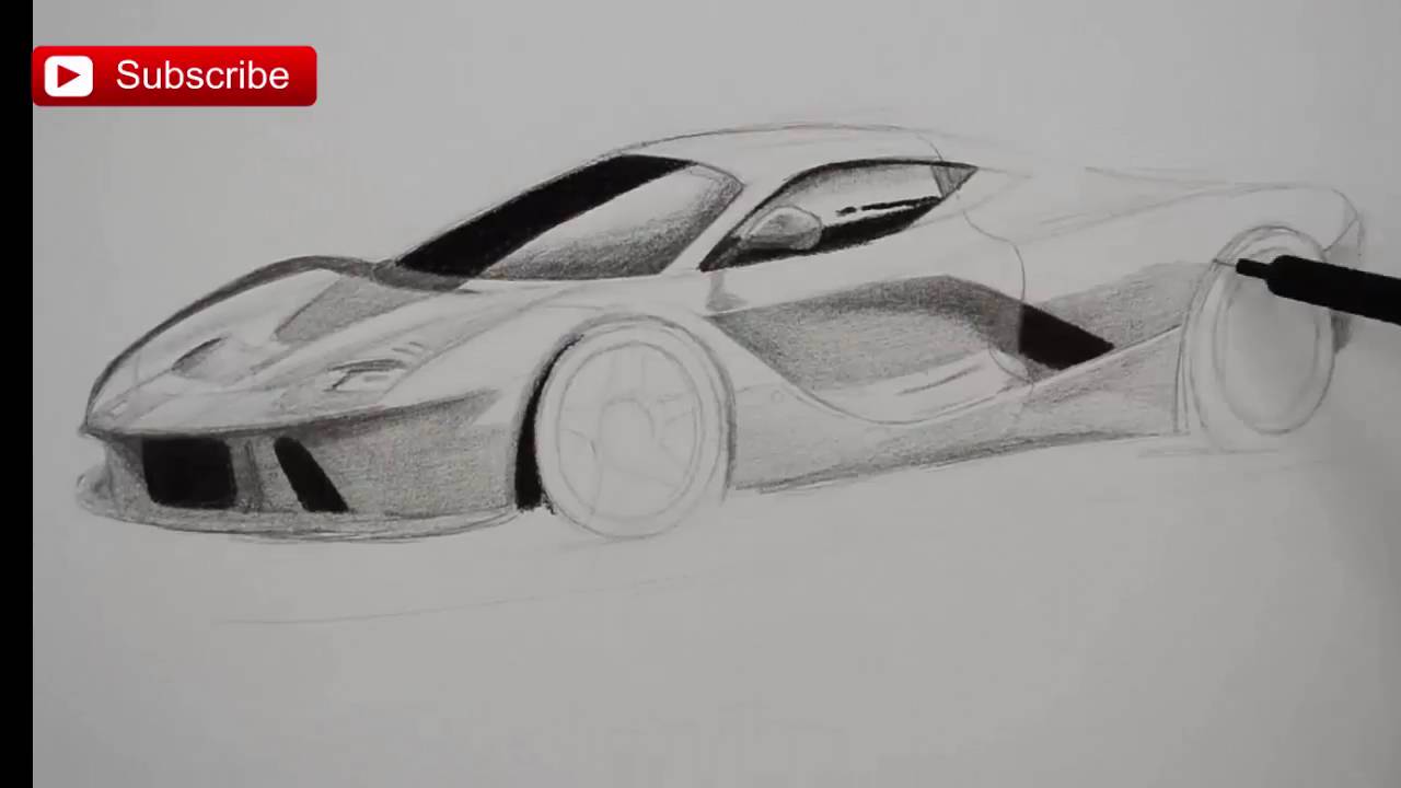 1280x720 How To Draw A Sports Car Ferrari Step - Car Drawing Tips