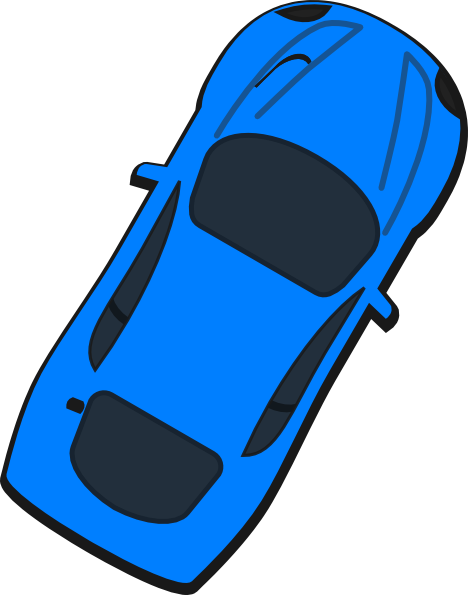 468x595 Blue Car - Car Drawing Top