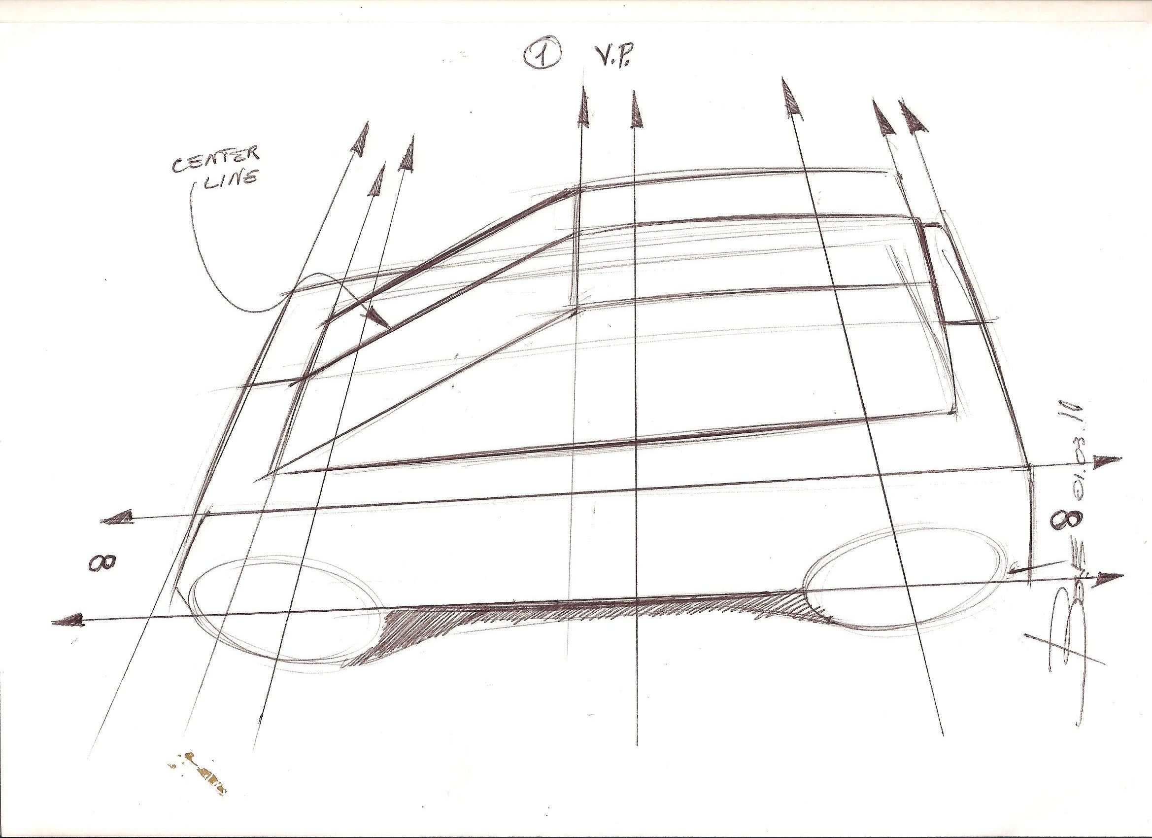 2338x1700 How To Draw A Car In Top View Perspective Product Sketch Car - Car Drawing Top