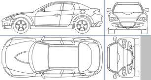 307x164 Car Top View Drawing - Car Drawing Top