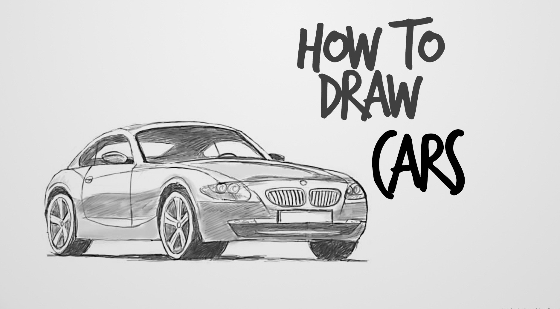 1873x1035 Car Pencil Drawing Tutorial Car Pencil Sketch - Car Drawing Tutorial