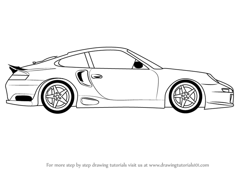 800x566 Learn How To Draw A Porsche Car Side View - Car Drawing Tutorial