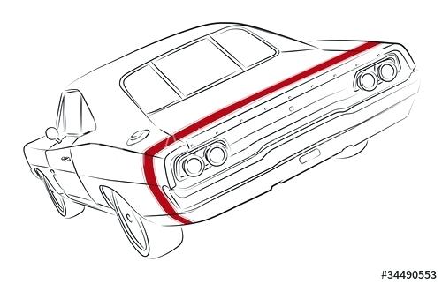 500x322 Muscle Car Drawing Sketch Vector Tutorial Jmphoto - Car Drawing Tutorial