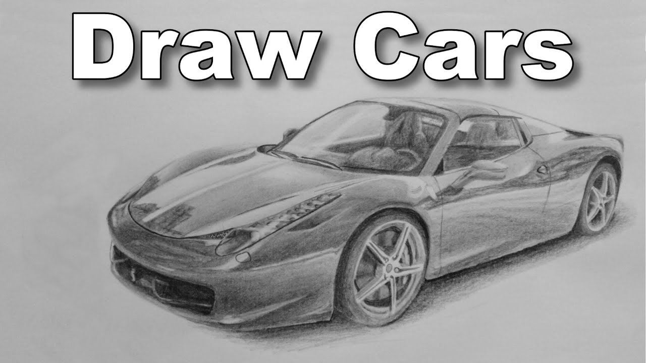1280x720 How To Draw A Car Ferrari Pencil Drawing Time Lapse Tutorial - Car Drawing Tutorial