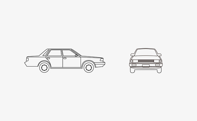 650x400 Vector Car Line Drawing, Vector, Cartoon Pattern, Car Profile Png - Car Drawing Vector