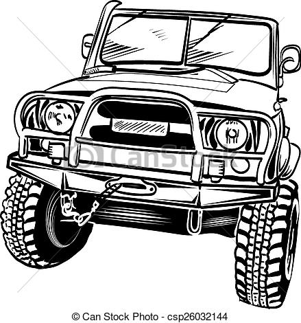 439x470 Car Old Off Road - Car Drawing Vector
