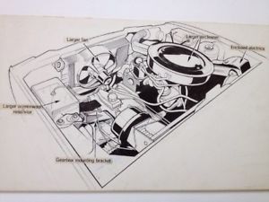 300x225 Original Art Car Engine Compartment Autocar Magazine Illustration - Car Engine Drawing