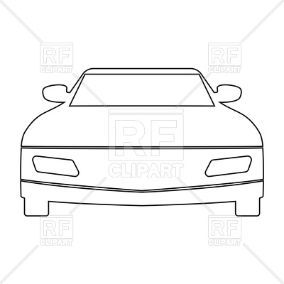 400x400 Car Front View Icon Vector Image Of Transportation - Car Front View Drawing