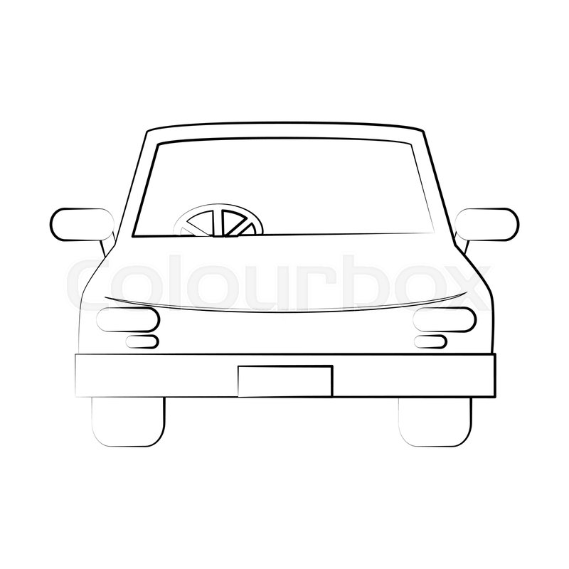 800x800 Car Frontview Vehicle Icon Vector Stock Vector Colourbox - Car Front View Drawing