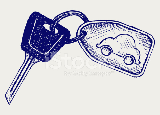 612x440 Car Doodle Style Stock Vector - Car Key Drawing
