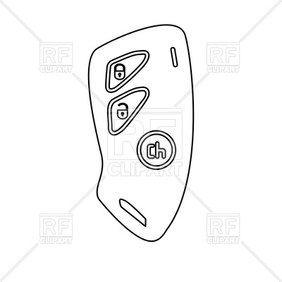 400x400 Car Key Outline Vector Image Of Objects - Car Key Drawing