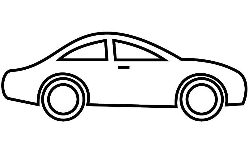806x504 Fast Car Clip Transparent Download Black And White - Car Line Drawing