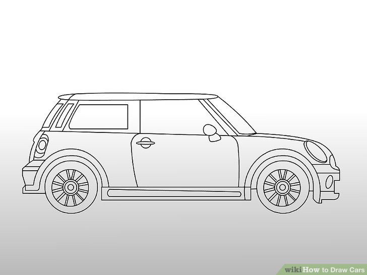728x546 Easy Ways To Draw Cars - Car Line Drawing