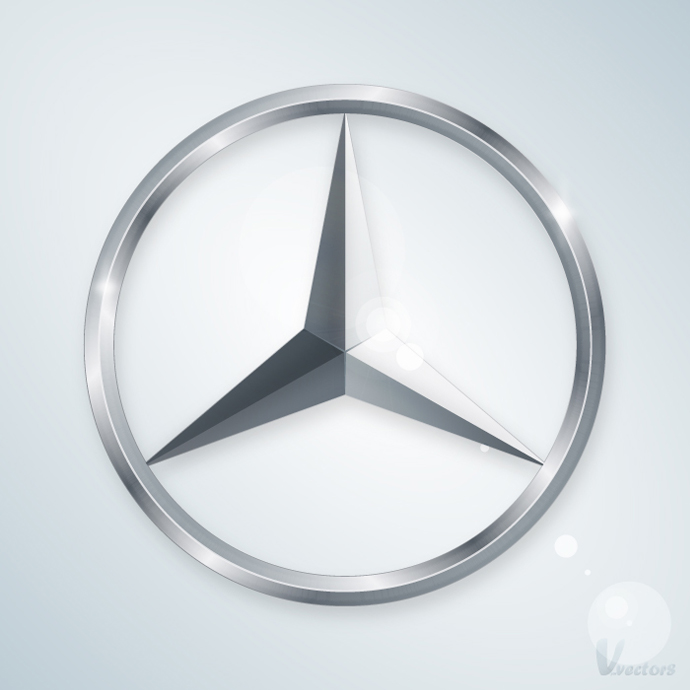 690x690 Create The Mercedes Logo Vforvectors - Car Logo Drawing