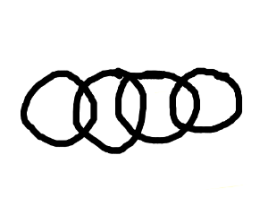300x250 audi car logo drawing - Car Logo Drawing