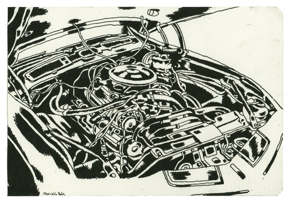 1000x699 Car Engine Drawing Show Drawn Quarterly - Car Motor Drawing