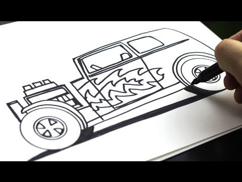 480x360 How To Draw A Hot Rod - Car Motor Drawing