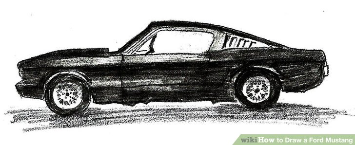 728x298 How To Draw A Ford Mustang - Car Motor Drawing