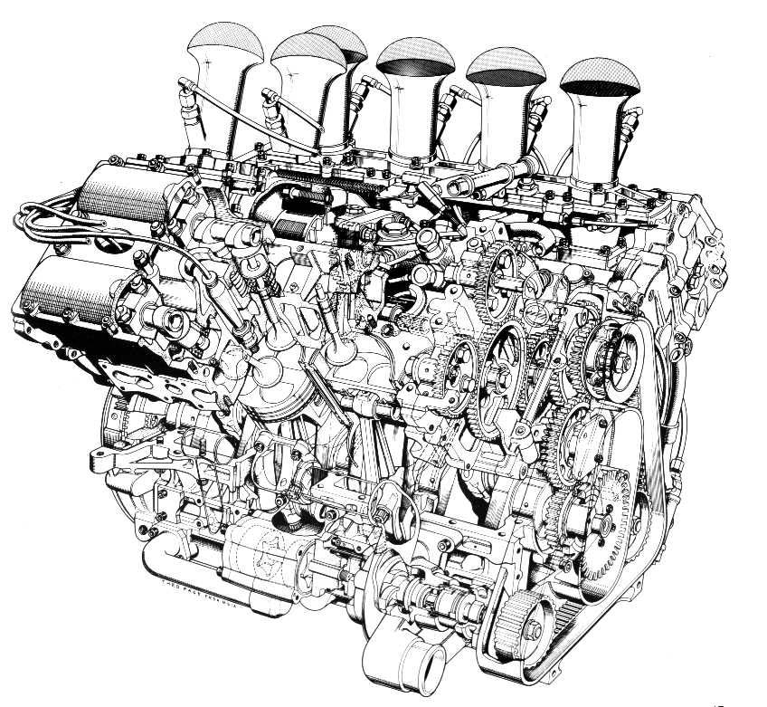 848x781 cutaway drawing car engine for free download - Car Motor Drawing