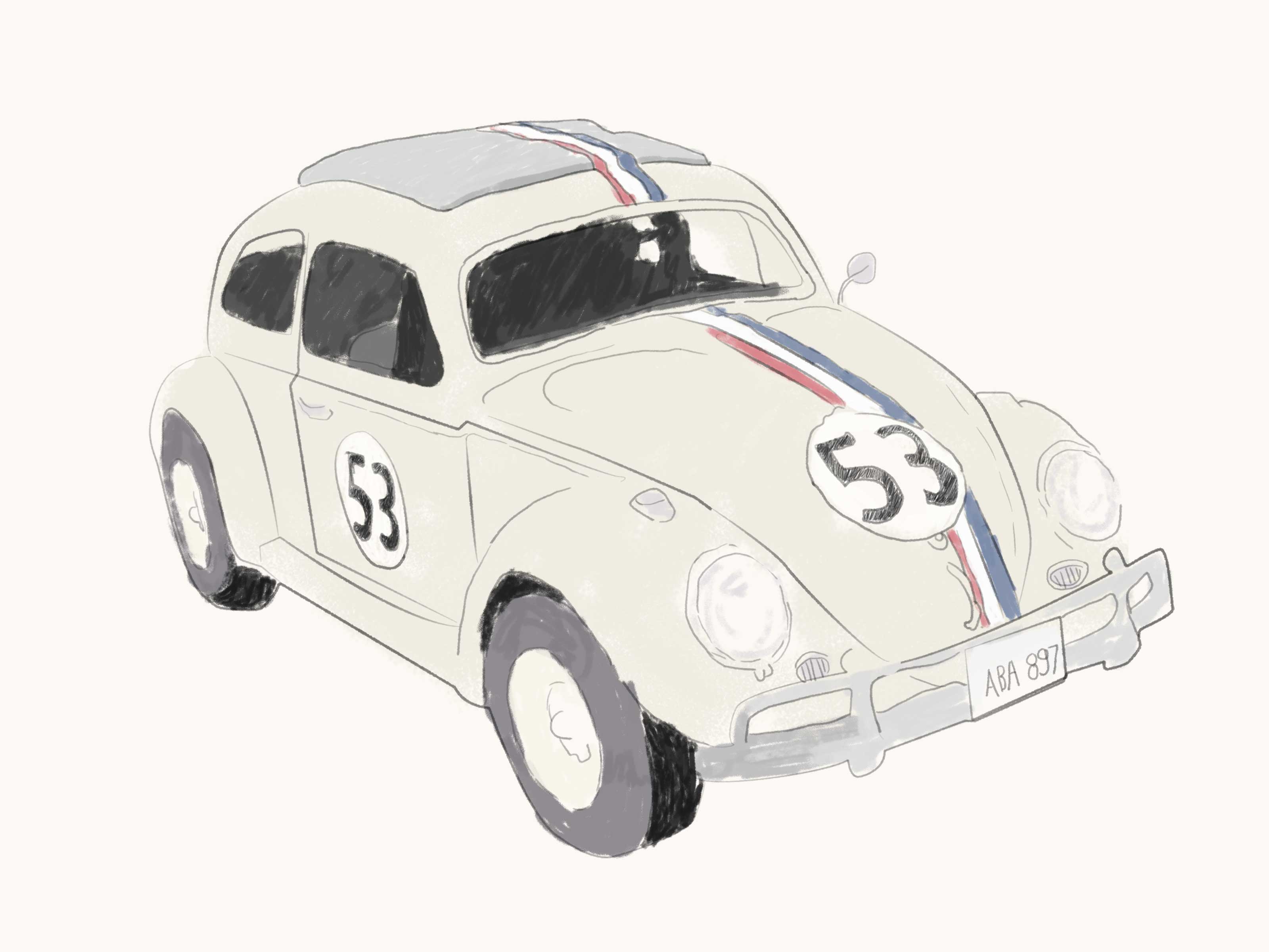 3200x2400 how to draw herbie the love bug steps - Car Outline Drawing