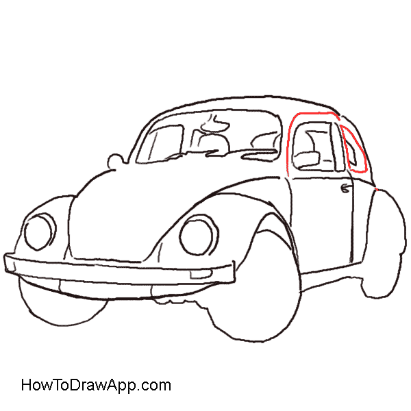 600x600 how to draw a volkswagen beetle aka volkswagen bug - Car Outline Drawing
