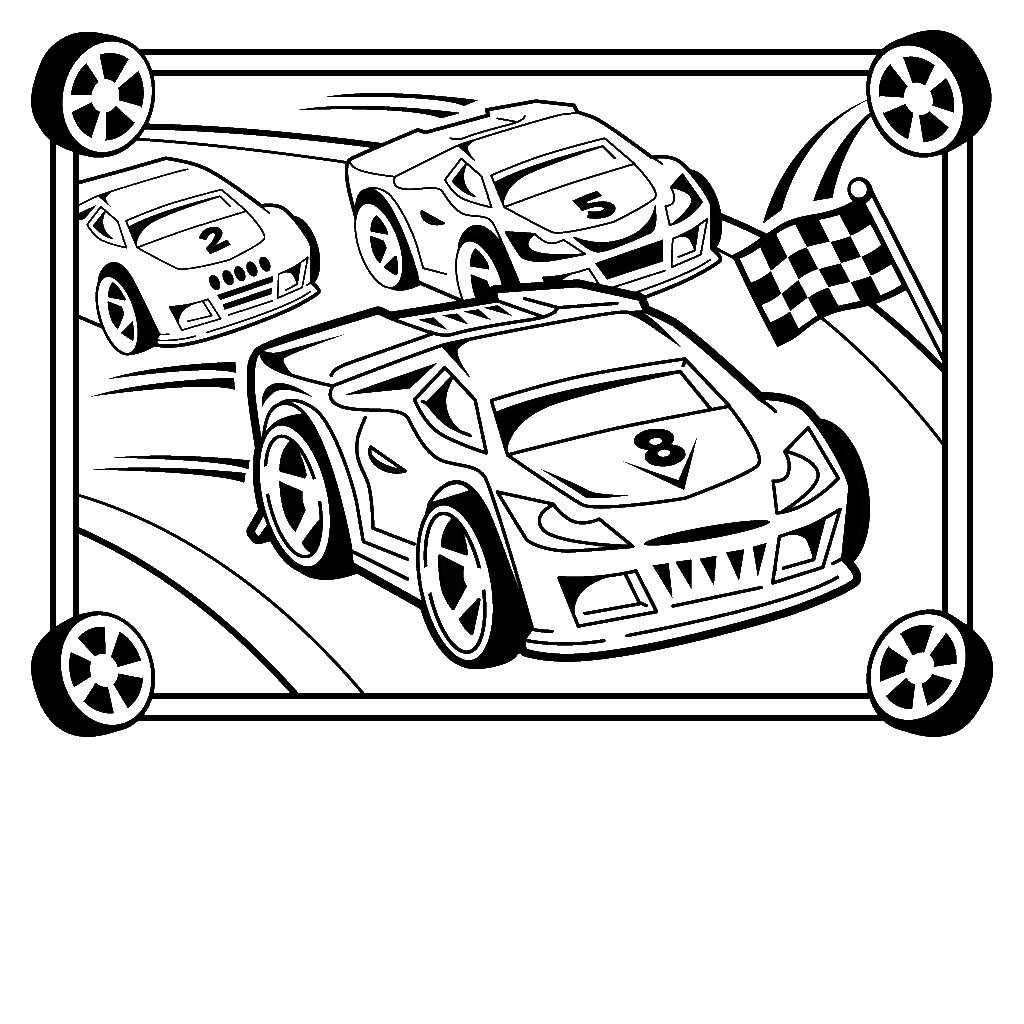 1024x1024 Sensational Race Cars To Color Car Outline Drawing At Getdrawings - Car Outline Drawing