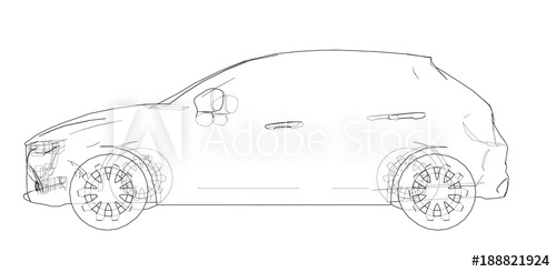 500x245 Car Outline Drawing Vector - Car Outline Drawing