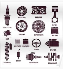 210x230 Car Parts Drawing Posters Redbubble - Car Parts Drawing