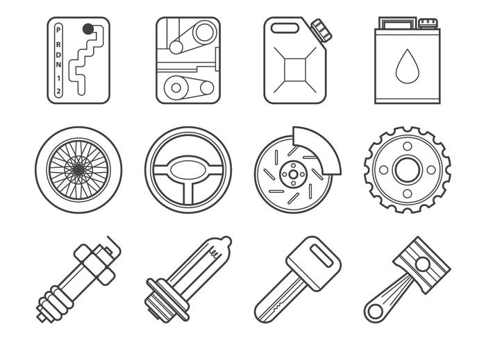 700x490 Free Mechanic And Car Parts Icon Vector - Car Parts Drawing