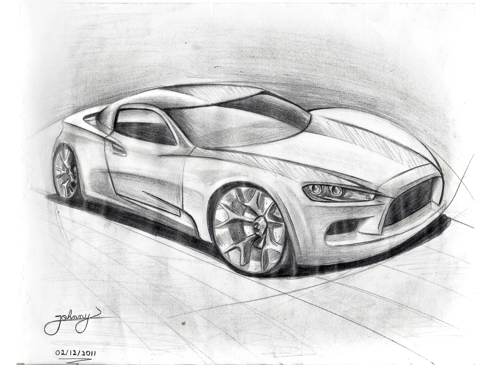 car pencil sketch drawing easy
