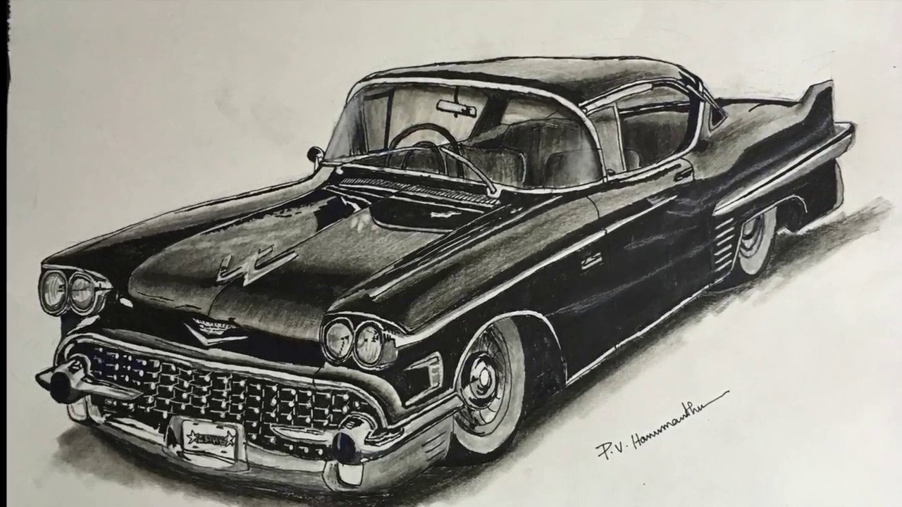 1280x720 Vintage Car Pencil Drawing How To Draw A Car With Pencil P V - Car Pencil Drawing