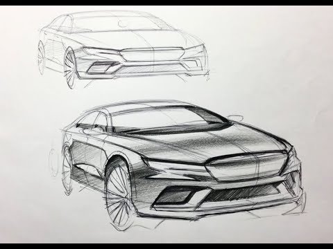 480x360 car design sketch on different perspectives - Car Pencil Drawing