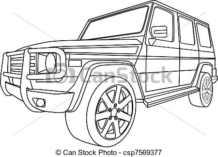450x324 Off Road Car Vector Illustration Of Off Road Car In Perspective - Car Perspective Drawing
