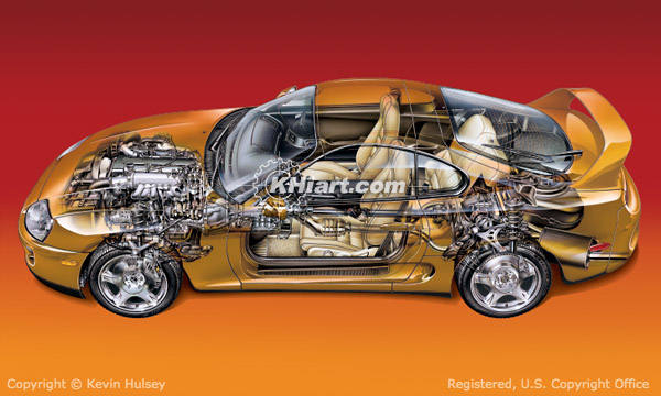 600x360 Cutaway Vehicles, Passenger Cars And Technical Automotive - Car Profile Drawings